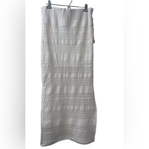 Rachel Paige Women’s White Textured Knit Vacation Midi Pencil Skirt, Size XL NWT